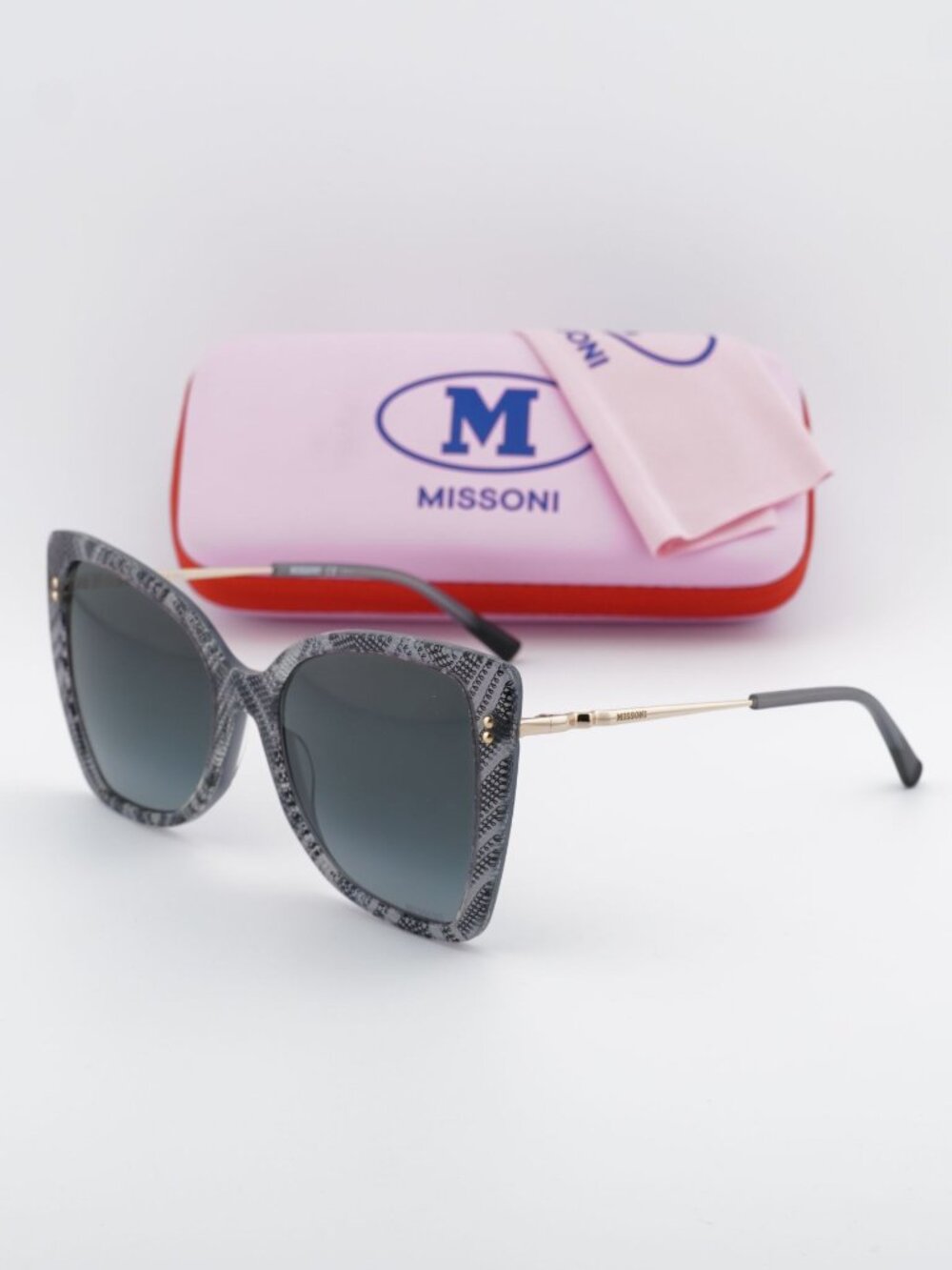 Missoni MIS 0083/S 0S37 9O Butterfly Sunglasses - White Black / Dark Grey